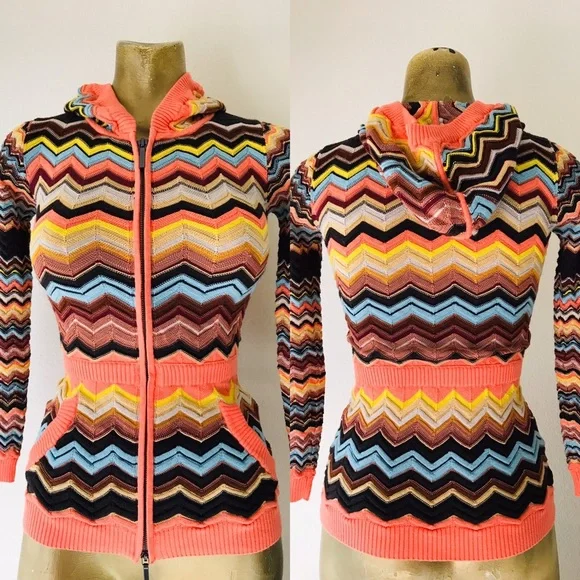 MISSONI for Target NWOT Girl’s SPACEKNIT Hoodie Cardigan Sweater S - Picture 2 of 6
